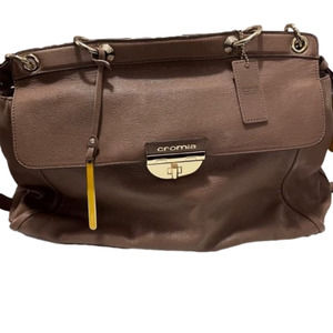CROMIA (Made In Italy) Genuine Leather Slouchy Extra Large Brown Purse